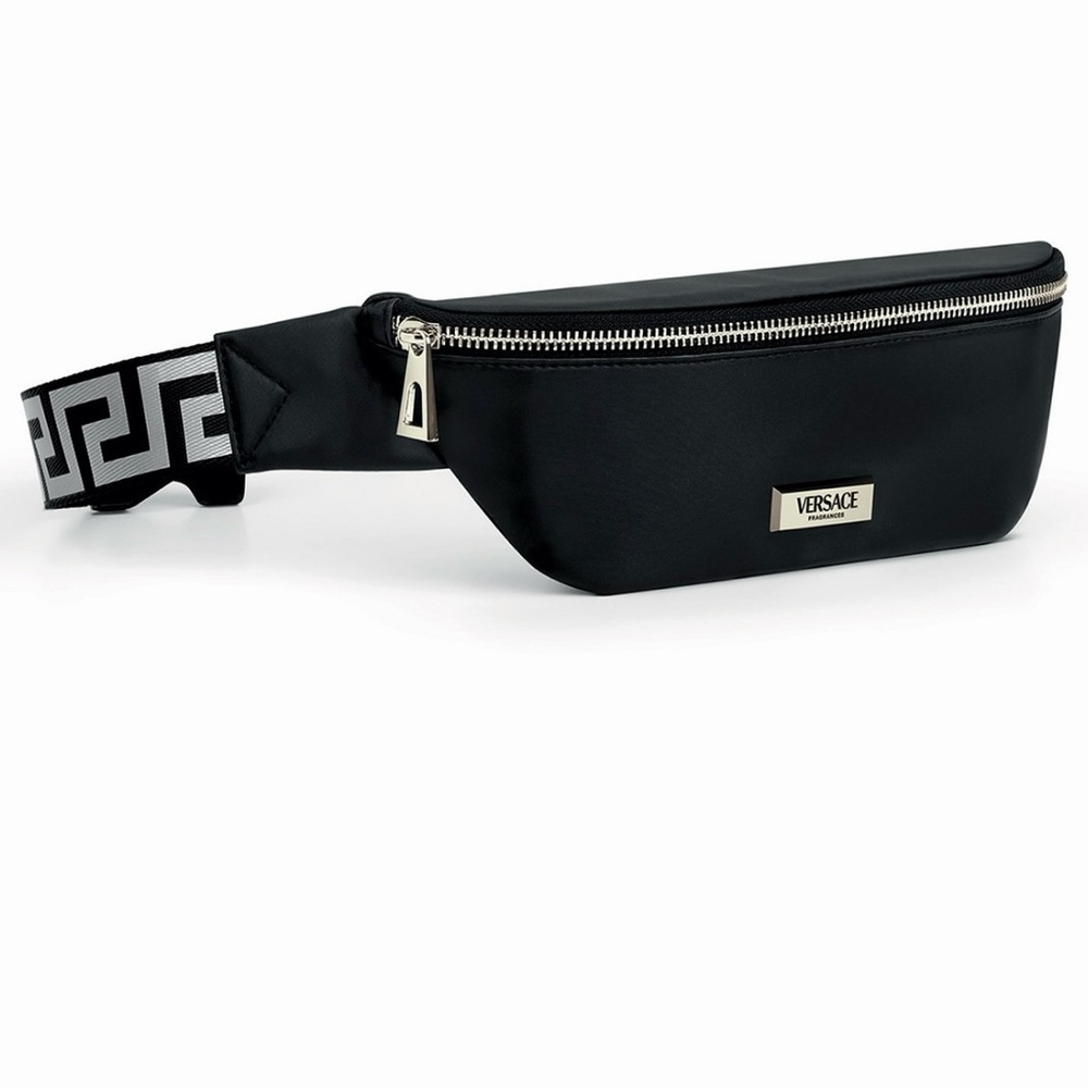 Versace Black Belt Bag Travel Pouch Fanny Pack